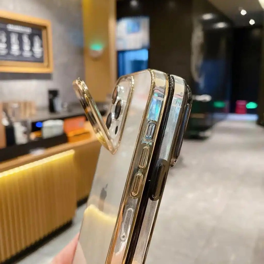 Transparent case with camera protection