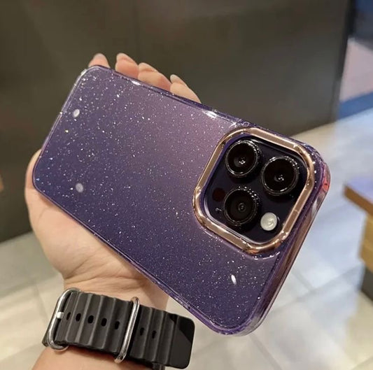 Transparent glittery case