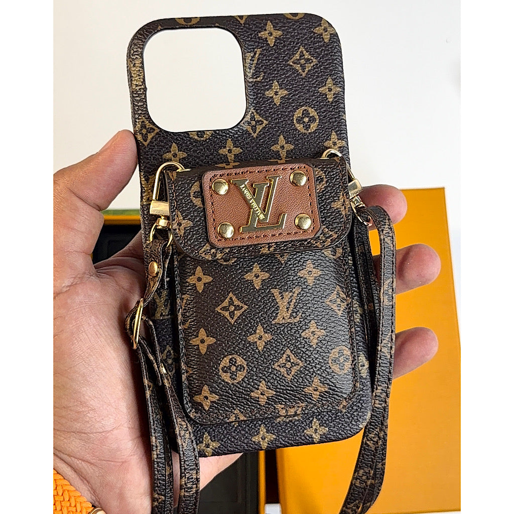 Fine Leather case with long strap