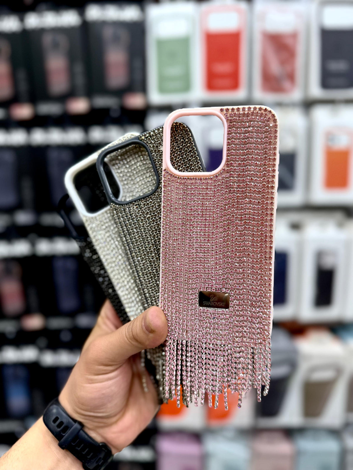 Luxury Silver Crystal Fringe iPhone Case