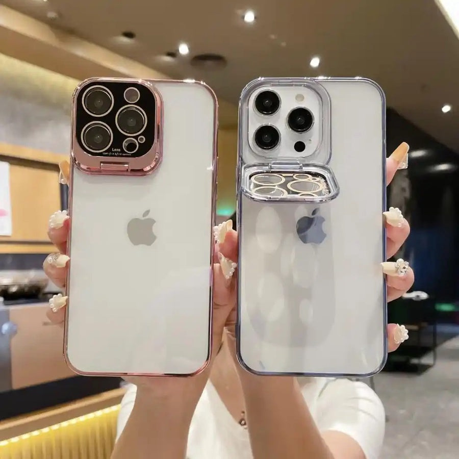 Transparent case with camera protection