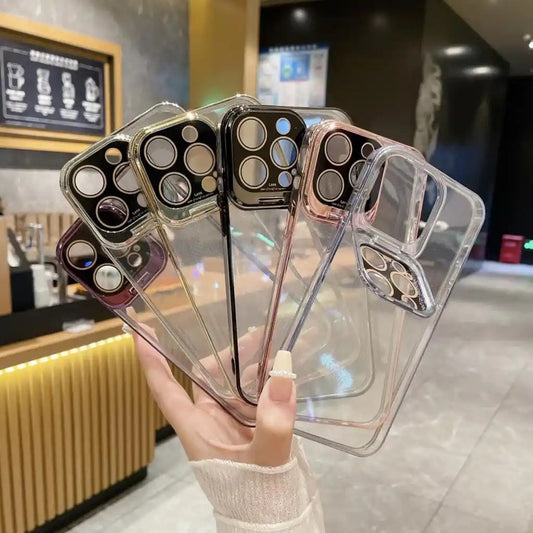 Transparent case with camera protection