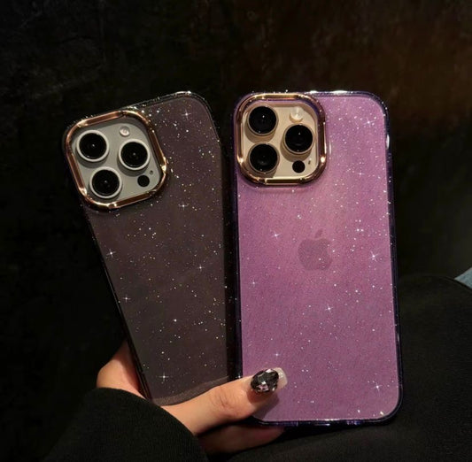 Transparent glittery case