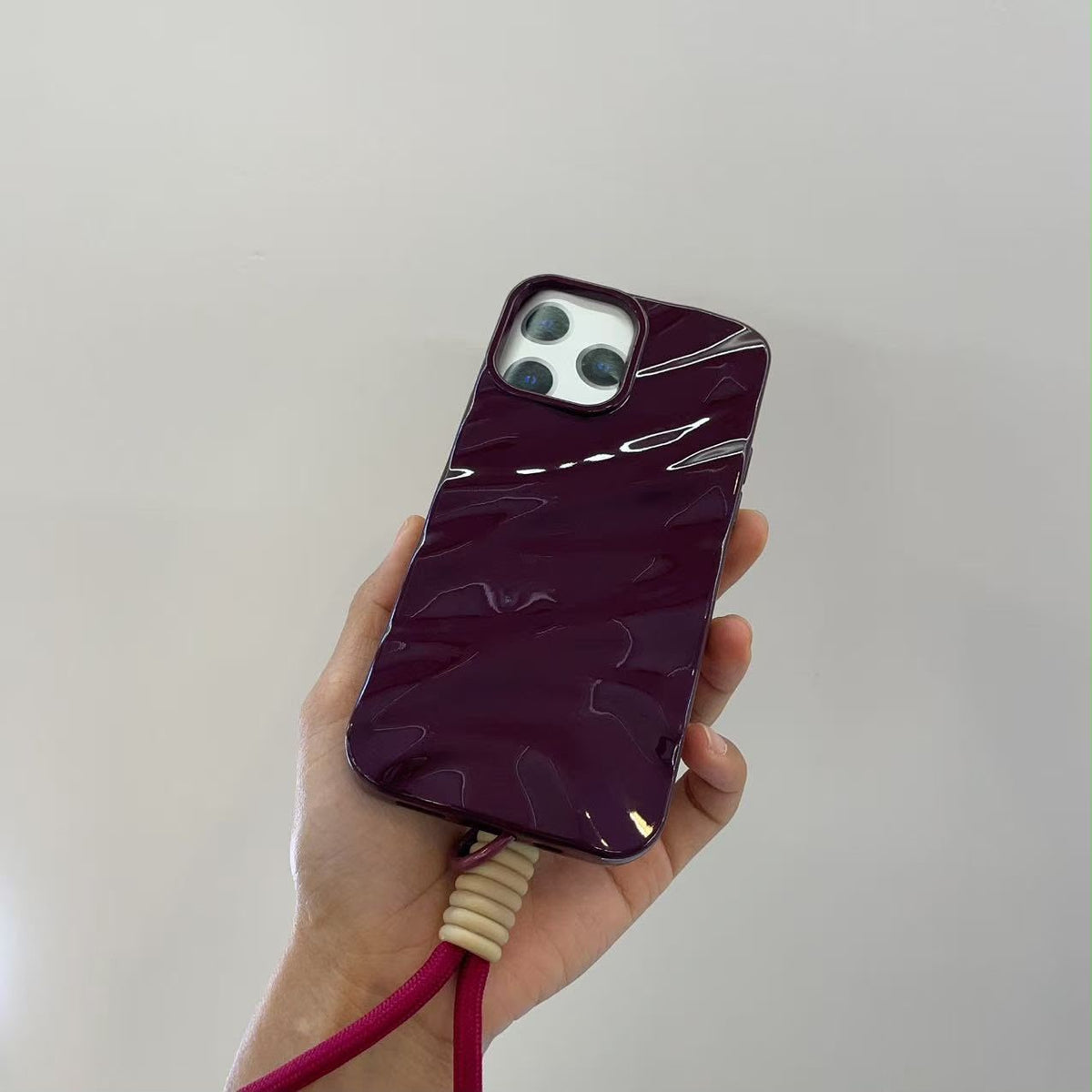 Glossy Burgundy Marble iPhone Case