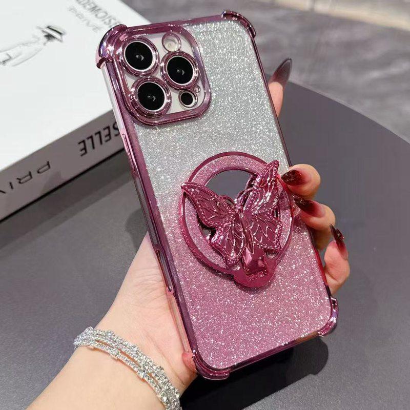 Butterfly mirror stand case for iPhone