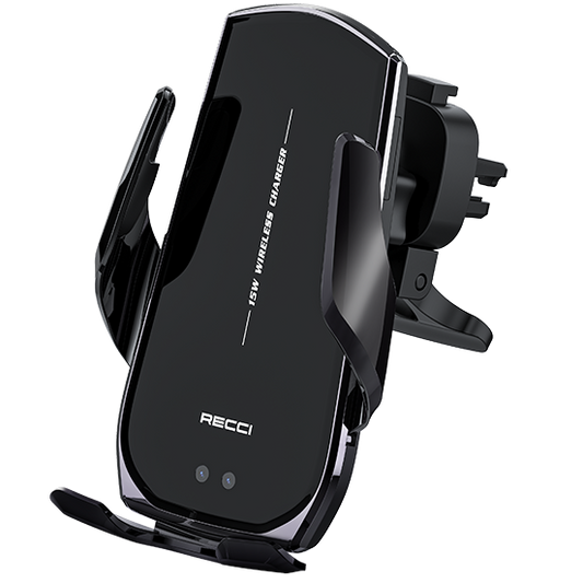 RECCI Wireless Charging Car Holder 15W Fast Charger With Auto-Clamp
