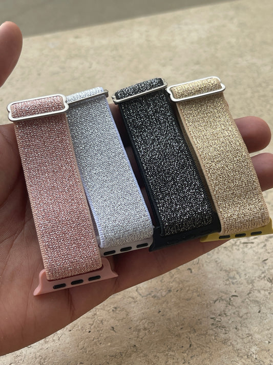 Glitter fabric watch strap