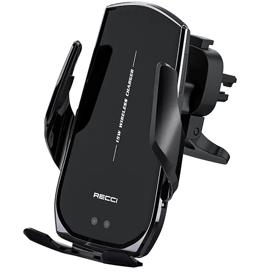 RECCI Wireless Charging Car Holder 15W Fast Charger With Auto-Clamp Cover Shop